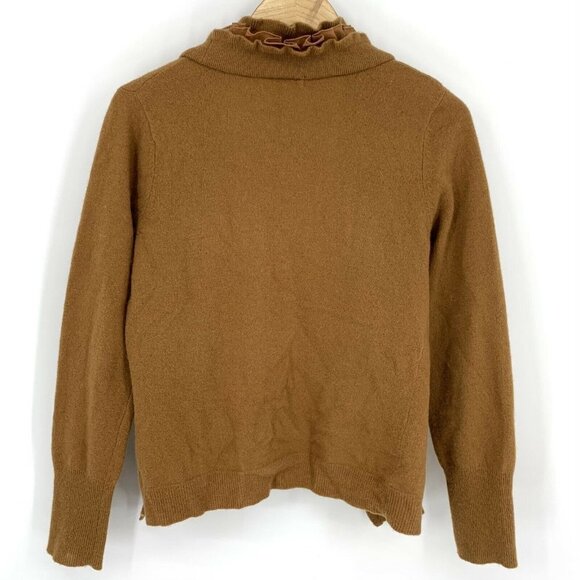 Sarah Spencer Lambswool Angora Open Cardigan Womens Size Medium Ruffle Sweater - Picture 2 of 11